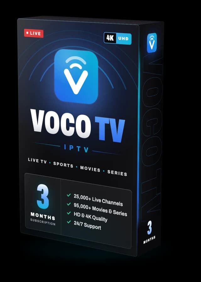 VOCO TV IPTV 3 months subscription with 25,000+ live channels and 95,000+ movies and series